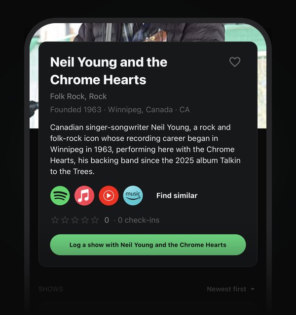 An artist page with the Find similar option